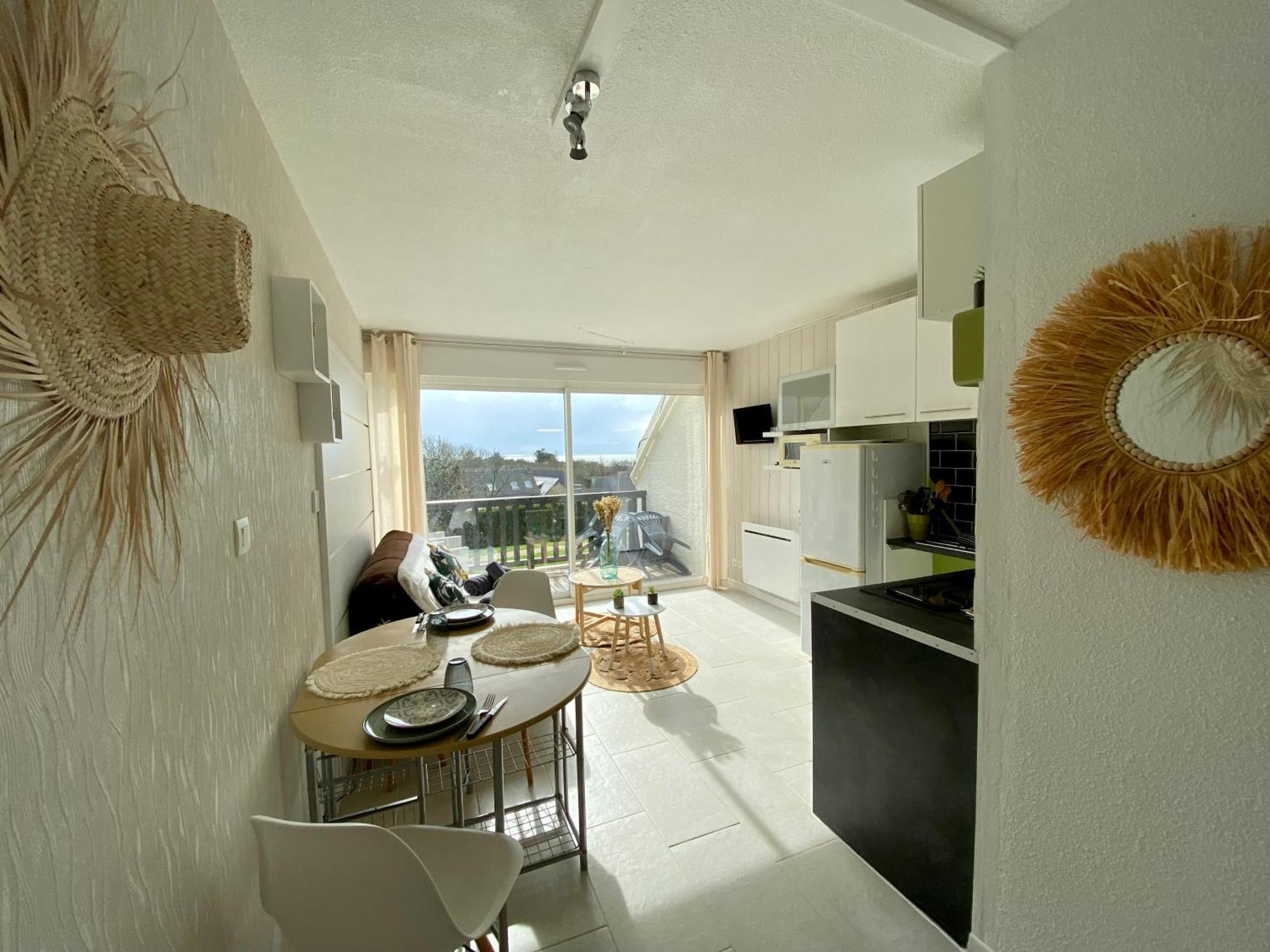 Studio Blue Horizon Vue Mer Guidel-Plage ภายนอก รูปภาพ